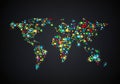 World map shape with colored many bubbles speech Royalty Free Stock Photo