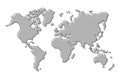 World map . Simple cartoon and outline style . Vector