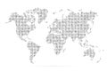 World map. Simple flat dot. Worldmap dotted global. Globe point. World maps circle. Worldwide continents isolated on white backgro Royalty Free Stock Photo