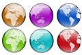 World map in six colors Royalty Free Stock Photo