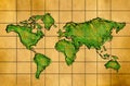 World Map Sketch watercolor on Old Paper Royalty Free Stock Photo