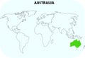 Australia continent in world map