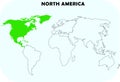 North America continent in world map