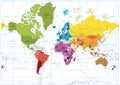 World Map spot colored illustration Royalty Free Stock Photo