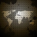 World map steel texture design background Royalty Free Stock Photo