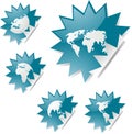 World map stickers Royalty Free Stock Photo