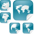 World map stickers Royalty Free Stock Photo