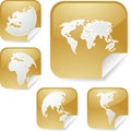 World map stickers Royalty Free Stock Photo