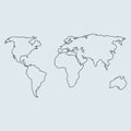 World map symbol. vector illustration outline in simple flat style Royalty Free Stock Photo