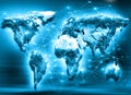 World map on a technological background. Best Internet Concept of global business. Elements of this image furnished by Royalty Free Stock Photo