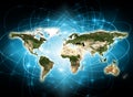 World map on a technological background. Best Internet Concept of global business. Elements of this image furnished by Royalty Free Stock Photo
