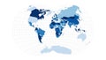 World Map. Van der Grinten IV projection. Royalty Free Stock Photo