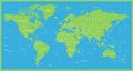 World Map Vector Blue Green. Detailed illustration of worldmap Royalty Free Stock Photo