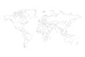 World map vector. Contour of world map Royalty Free Stock Photo