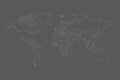 World map vector. Contour of world map Royalty Free Stock Photo