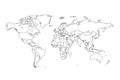 World map vector. Contour of world map Royalty Free Stock Photo