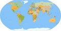 World map - vector - detail