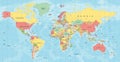 World Map Vector. Detailed illustration of worldmap Royalty Free Stock Photo