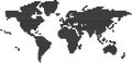 World map in vector format - black and white Royalty Free Stock Photo