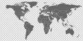 World Map vector. Gray similar world map blank vector on transparent background. Gray similar world map with borders of all count