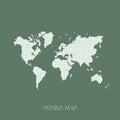 World map vector illustration. Mercator projection worldmap. Royalty Free Stock Photo