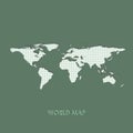 World map vector illustration. Mollweide projection worldmap. Royalty Free Stock Photo