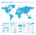 World Map Vector Info Graphics. Detailed illustration of worldmap Royalty Free Stock Photo