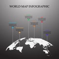 World Map Vector, InfoGraphic Concept, curved world For Website, Annual Report, World Map Illustration Royalty Free Stock Photo