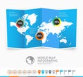 World map vector with infographic elements Royalty Free Stock Photo