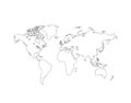 World map vector isolated on white background. Globe worldmap icon. Royalty Free Stock Photo