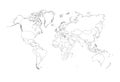 World map vector isolated on white background. Globe worldmap icon. Royalty Free Stock Photo