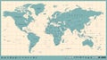 World Map Vector Vintage. Detailed illustration of worldmap