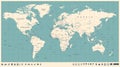 World Map Vector Vintage. Detailed illustration of worldmap Royalty Free Stock Photo