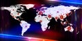 World map view on corona virus spots with lightpaint and sketch techniques Royalty Free Stock Photo