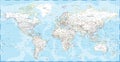 World Map Vintage Political - Vector Detailed Illustration Royalty Free Stock Photo