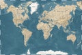 World Map - Vintage Political - Vector Detailed Illustration Royalty Free Stock Photo