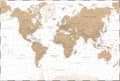 World Map - Vintage Political - Vector Detailed Illustration Royalty Free Stock Photo