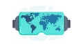 World Map VR Experience: Global Exploration in Virtual Reality, vector design Generative AI Royalty Free Stock Photo
