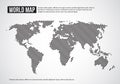 World map of wavy lines. Abstract globe continents topography vector infographic background Royalty Free Stock Photo