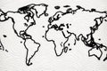 World map on a white background. Vector illustration. Eps 10, Outlined map of the world, line art, black and white, AI Generated Royalty Free Stock Photo