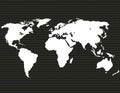 World map of white color on a dark background Royalty Free Stock Photo