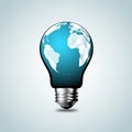 World Map,World atlas in tungsten light bulb Royalty Free Stock Photo