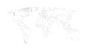 World Map Vector Illustration on White Isolated Background. Flat Blank world map Royalty Free Stock Photo