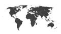 World Map Vector Illustration on White Isolated Background. Flat Blank world map Royalty Free Stock Photo