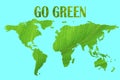 World maps go green mind speech Royalty Free Stock Photo