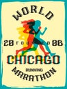 World marathon series retro poster.