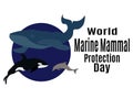 World Marine Mammal Protection Day, idea for poster, banner, flyer or postcard