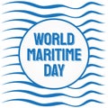 World Maritime Day with abstract wave background in flat style