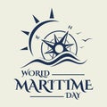 World Maritime Day with compass in flat style