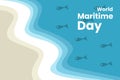 World maritime day vector graphic for poster or background Royalty Free Stock Photo